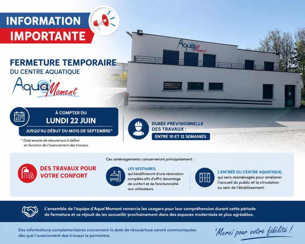 Fermeture pour travaux à partir du 22 juin 2026
